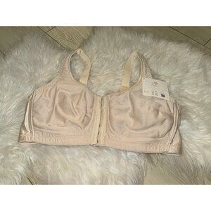 ABC 123 Front and Back Close Contour Mastectomy Bra Wire Free Womens 40C Beige